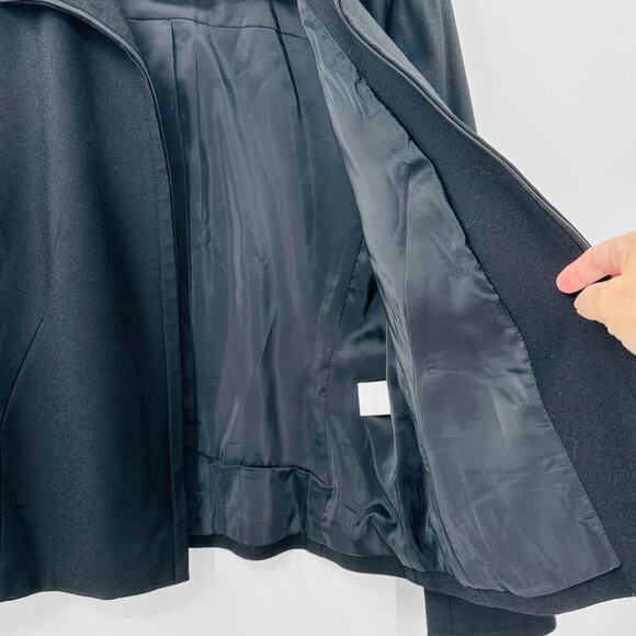 Talbots Womens Blazer Jacket Stretch Italian Wool Blend Black Size 6 Full Zip - Picture 7 of 9